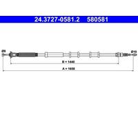 Cavo freno a mano 24.3727-0581.2 ATE per ALFA ROMEO MITO