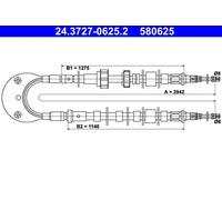 Cavo freno a mano 24.3727-0625.2 ATE per FORD ESCORT IV ORION II