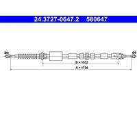 Cavo freno a mano 24.3727-0647.2 ATE per FORD MONDEO III Tre volumi MONDEO III