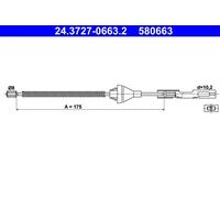 ATE 24.3727-0663.2 Cavo Del Freno A Mano Per Ford Fiesta V Mazda 2