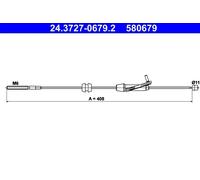 Cavo freno a mano 24.3727-0679.2 ATE per FORD B-MAX FIESTA VI Van KA+ III