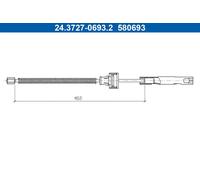 Cavo freno a mano 24.3727-0693.2 ATE per FORD B-MAX B-MAX Van FIESTA VI