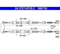 ATE 24.3727-0735.2 Cavo freno a mano