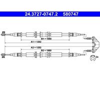 ATE 24.3727-0747.2 Cavo freno a mano