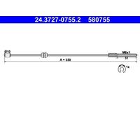 Cavo freno a mano 24.3727-0755.2 ATE per OPEL CORSA C CORSA C Furgone/hatchback