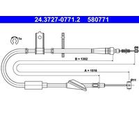 Cavo freno a mano 24.3727-0771.2 ATE per SUZUKI WAGON R+ Hatchback