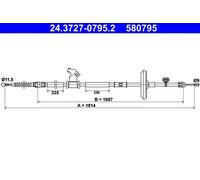 Cavo freno a mano 24.3727-0795.2 ATE per OPEL CHEVROLET