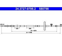 ATE Cavo freno a mano 24.3727-0798.2 per Opel, Chevrolet, Vauxhall