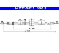 Cavo freno a mano 24.3727-0812.2 ATE per PEUGEOT 306 306 Hatchback 306 Break