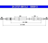 ATE Cavo freno a mano 24.3727-0813.2 per Peugeot 306 Hatchback/Break posteriore destro
