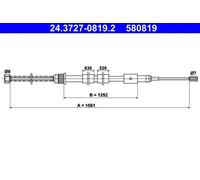 Cavo freno a mano 24.3727-0819.2 ATE per PEUGEOT 306 Hatchback 306