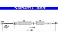 ATE 24.3727-0822.2 Cavo freno a mano