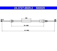 ATE 24.3727-0829.2 Cavo freno a mano