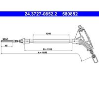 Cavo freno a mano 24.3727-0852.2 ATE per PEUGEOT 406