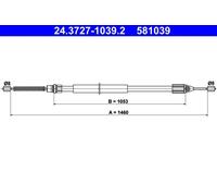 ATE 24.3727-1039.2 Cavo freno a mano