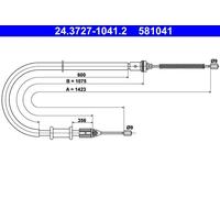 Cavo freno a mano 24.3727-1041.2 ATE per NISSAN RENAULT