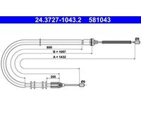 Cavo freno a mano 24.3727-1043.2 ATE per RENAULT KANGOO Express KANGOO