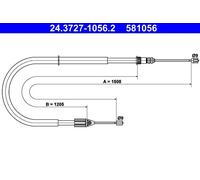 Cavo freno a mano 24.3727-1056.2 ATE per RENAULT SCÉNIC I MPV / Space wagon