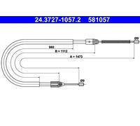 Cavo freno a mano 24.3727-1057.2 ATE per RENAULT MEGANE I Classic MEGANE I