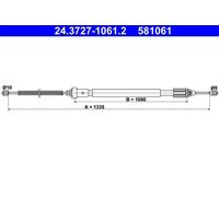 Cavo freno a mano 24.3727-1061.2 ATE per RENAULT CLIO II THALIA I
