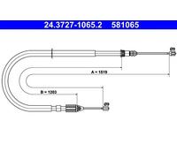 ATE 24.3727-1065.2 Cavo freno a mano