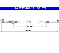 Cavo freno a mano 24.3727-1071.2 ATE per RENAULT NISSAN OPEL