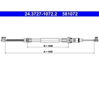Cavo freno a mano 24.3727-1072.2 ATE per RENAULT OPEL NISSAN