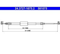 ATE 24.3727-1075.2 Cavo freno a mano