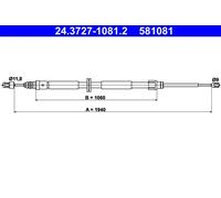 Cavo di trazione, freno di stazionamento ATE 24.3727-1081.2