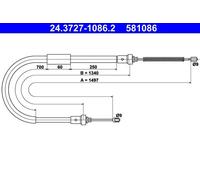 ATE 24.3727-1086.2 Cavo freno a mano