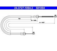 Cavo freno a mano 24.3727-1094.2 ATE per DACIA SANDERO II