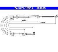 Cavo freno a mano 24.3727-1095.2 ATE per RENAULT KANGOO BE BOP KANGOO Express