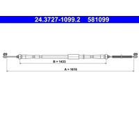 Cavo freno a mano 24.3727-1099.2 ATE per RENAULT CLIO IV CLIO IV Grandtour