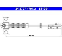 Cavo freno a mano 24.3727-1701.2 ATE per NISSAN SUNNY III Traveller