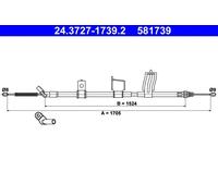 Cavo freno a mano 24.3727-1739.2 ATE per NISSAN QASHQAI / QASHQAI +2 I
