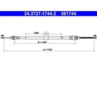 Cavo freno a mano 24.3727-1744.2 ATE per NISSAN NOTE