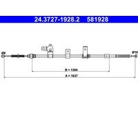 Cavo freno a mano 24.3727-1928.2 ATE per TOYOTA COROLLA COROLLA Tre volumi