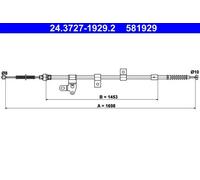ATE Cavo comando, Freno stazionamento per TOYOTA 24.3727-1929.2