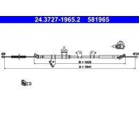 Cavo freno a mano 24.3727-1965.2 ATE per TOYOTA RAV 4 III RAV 4 IV VAN RAV 4 IV
