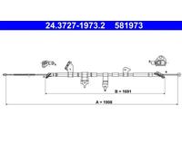 ATE Cavo freno a mano 24.3727-1973.2 per Toyota RAV 4 III posteriore sinistra