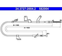 Cavo freno a mano 24.3727-2004.2 ATE per SUZUKI SWIFT III