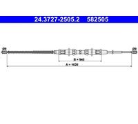 ATE 24.3727-2505.2 Cavo comando, Freno stazionamento per SKODA