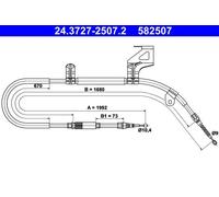 Cavo freno a mano 24.3727-2507.2 ATE per SKODA SUPERB I