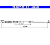 ATE 24.3727-2510.2 Cavo freno a mano
