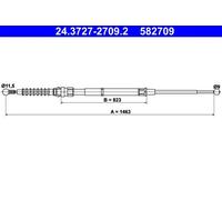 ATE Cavo Del Freno Posteriore Compatibile Per Seat Leon ST 5F8 5F1