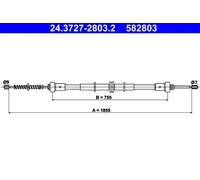 Cavo freno a mano 24.3727-2803.2 ATE per RENAULT SMART