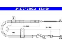 Cavo freno a mano 24.3727-3100.2 ATE per HYUNDAI ATOS