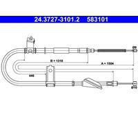 Cavo freno a mano 24.3727-3101.2 ATE per HYUNDAI ATOS