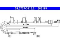 ATE 24.3727-3115.2 Cavo freno a mano