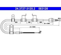 ATE Cavo freno a mano 24.3727-3120.2 sinistro per Hyundai Getz
